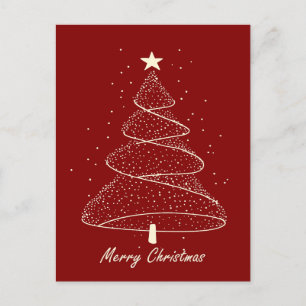 Moderner Minimalistischer Weihnachtsbaum Postkarte