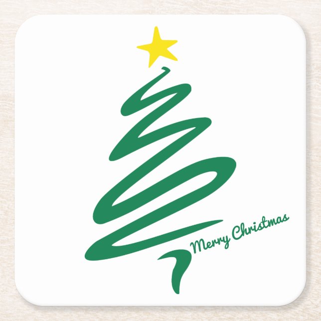 Moderner Minimalistischer Weihnachtsbaum Untersetz Rechteckiger Pappuntersetzer (Vorderseite)