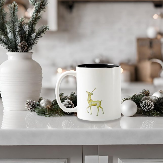 Moderner Minimalistischer Weihnachtsmann Zweifarbige Tasse (Von Creator hochgeladen)