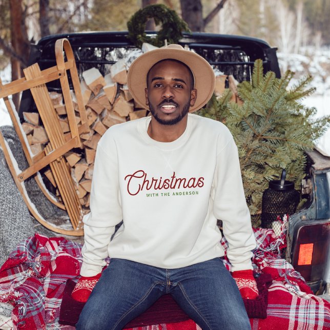 Moderner Minimalistischer Weihnachtsname Sweatshirt (Von Creator hochgeladen)