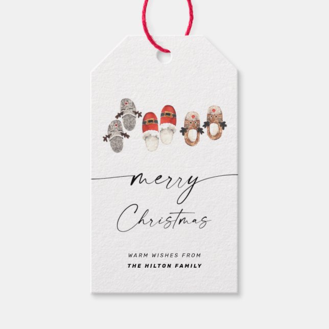 Moderner Minimalistischer Weihnachtsurlaub Geschenkanhänger (Vorderseite)