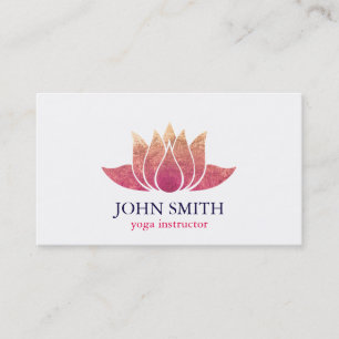 Moderner Minimalistischer White Gold Lotus Yoga Le Visitenkarte