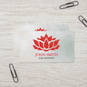 Moderner Minimalistischer White Lotus Yoga-Dozent Visitenkarte