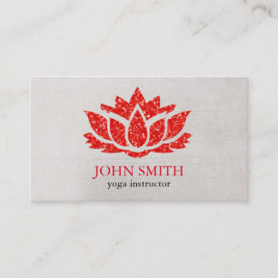 Moderner Minimalistischer White Lotus Yoga-Dozent Visitenkarte