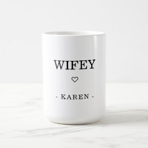 Moderner Minimalistischer "WIFEY"-Individuelle Nam Kaffeetasse