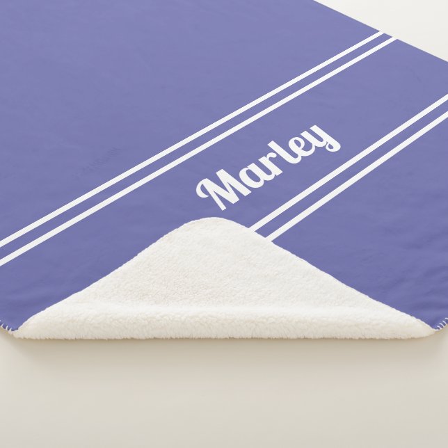 Moderner Minimalname Mit Monogramm Blue Sherpadecke (3/4)