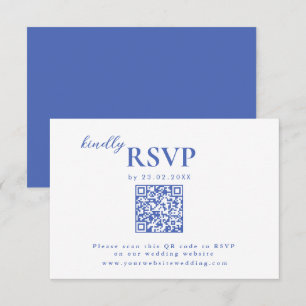 Moderner Mininalist Bright Navy Blue Wedding chic RSVP Karte