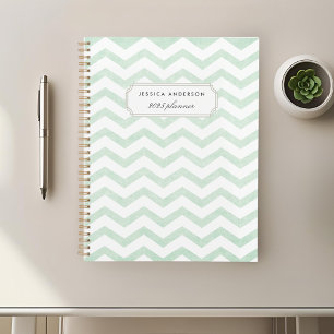 Moderner Mintgrüner Geometrischer Musterplaner Planer