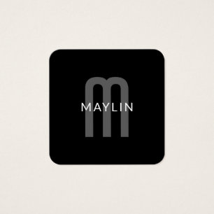 Moderner Mit Monogramm Name   Black Gray White