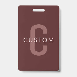 Moderner Mit Monogramm Name | Maroon Red Ausweis