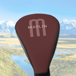Moderner Mit Monogramm Name | Maroon Red Golf Headcover