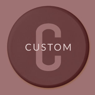 Moderner Mit Monogramm Name Maroon Red Magnet