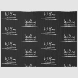 Moderner Mit Monogramm Name Schwarz/Weiß Seidenpapier