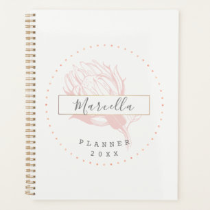Moderner Mit Monogramm rosa Blumenplaner Planer