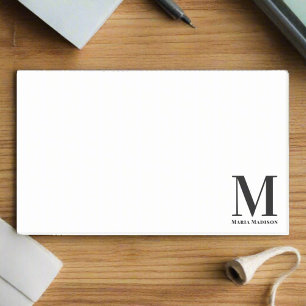 Moderner Mit Monogramm Schwarzweißname Post-it Klebezettel