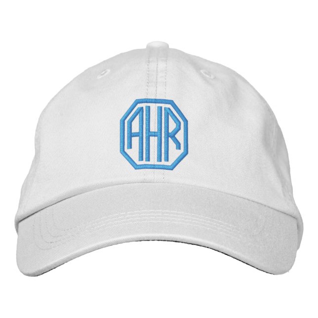 Moderner Mit Monogramm StickHat Bestickte Baseballkappe (Vorderseite)