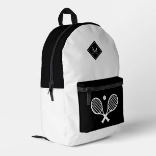 Moderner Mit Monogramm Tennisspieler Minimalistisc Bedruckter Rucksack