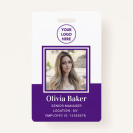 Moderner Mitarbeiter für Lila Foto-ID für Unterneh Ausweis
