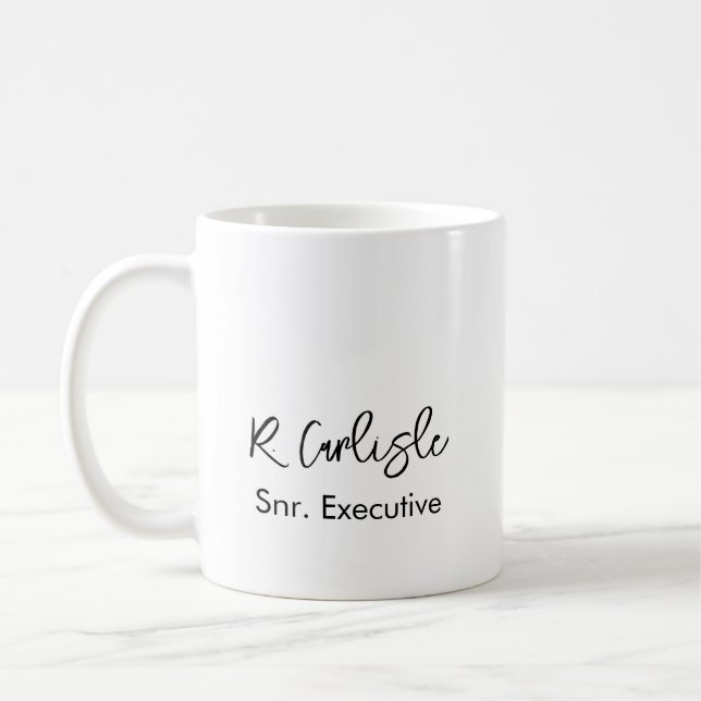 Moderner Mitarbeiter Minimalistischer Office-Führu Kaffeetasse (Links)