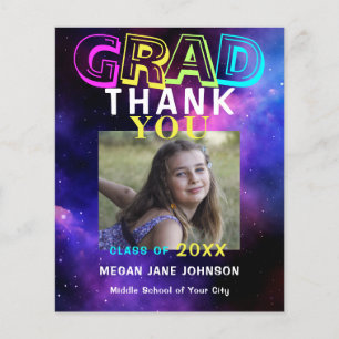 Moderner Mittelschüler Abschluss Vielen Dank Flyer