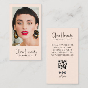Moderner Mode-Stylist-Foto-QR-Code Visitenkarte