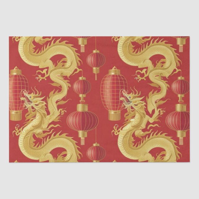 Moderner Mondfisch neues Jahr Modernes asiatisches Seidenpapier (Vorderseite)