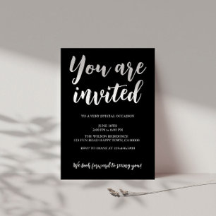 Moderner Monochrome Party-Weißtext Einladung