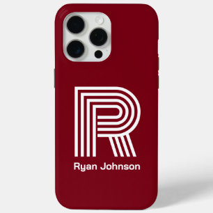 Moderner Monogram-Maroon Case-Mate iPhone Hülle