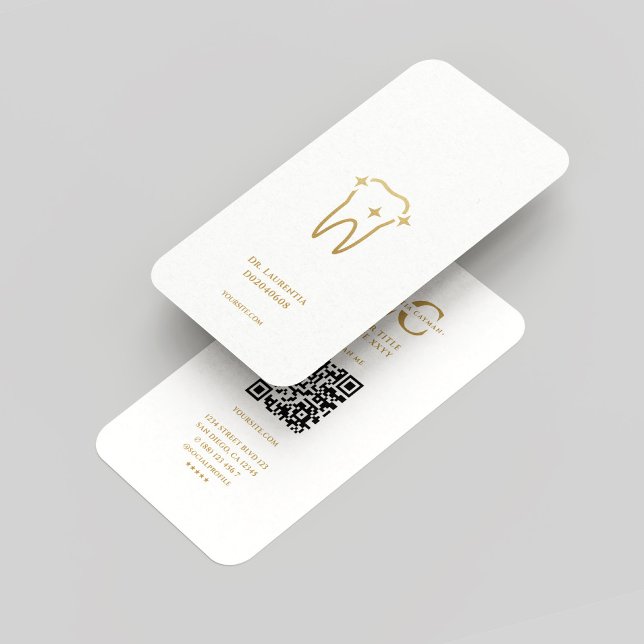 Moderner Monogram Zahnarzt Orthodontist White Gold Visitenkarte (Modern Monogram Dentist Orthodontist White Gold Business Card
)