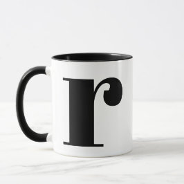 Moderner Monogramm-Anfangsbuchstaben oder Schwarz/ Tasse