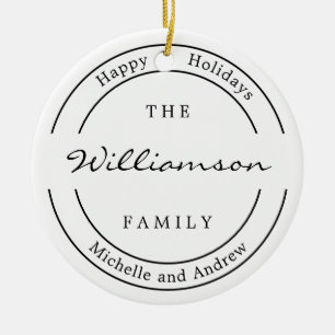 Moderner Monogramm-Foto-Urlaub Keramik Ornament
