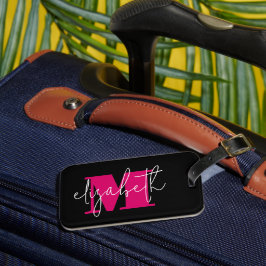 Moderner Monogramm-Individuelle Name Gepäckanhänger