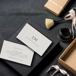 Moderner Monogramm-Minimalistischer, leichter, gra Visitenkarte