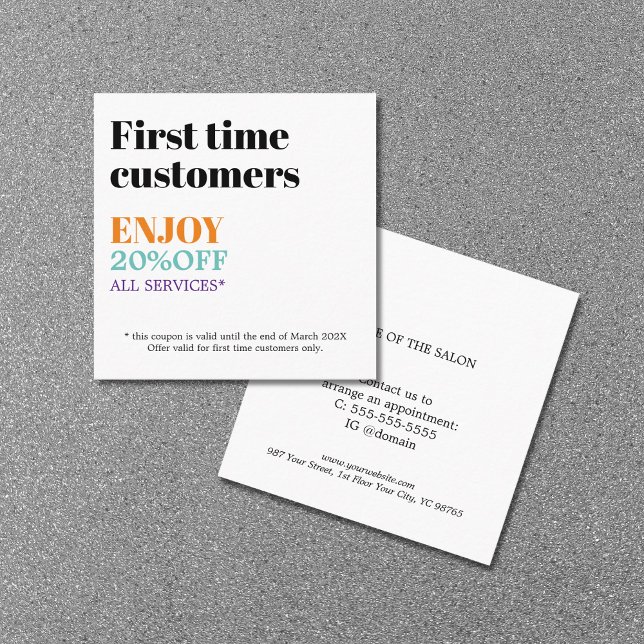 Moderner, muffiger und farbenfroher Schönheitssalo Rabattkarte (Von Creator hochgeladen)