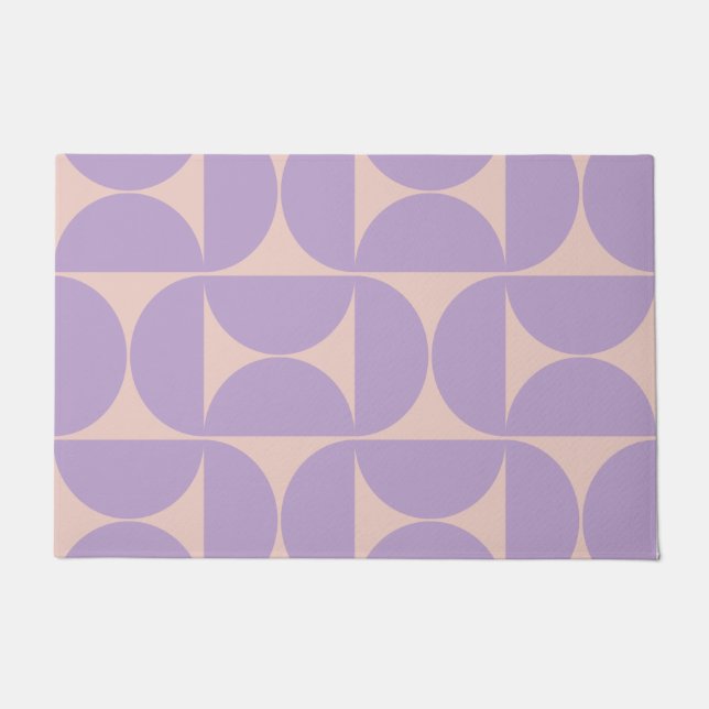 Moderner Musterlavender Mitte des Jahrhunderts Fußmatte (Vorderseite)