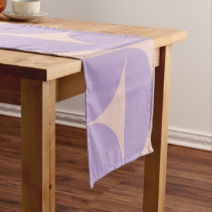 Moderner Musterlavender Mitte des Jahrhunderts Kurzer Tischläufer