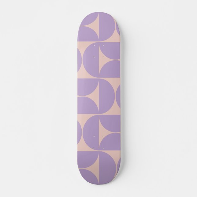 Moderner Musterlavender Mitte des Jahrhunderts Skateboard (Vorne)