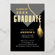 Moderner, mutiger Gray Grad Cap Abschluss