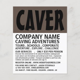 Moderner, mutiger, höhlenhafter Adventure Advertis Flyer