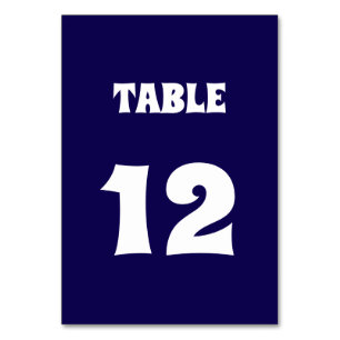 Moderner, mutiger Whimsischer Schriftart Dark Blue Tischnummer