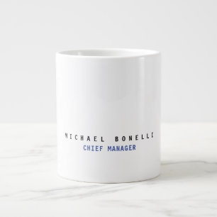Moderner Name Beruflich Minimalistisch Schlicht Jumbo-Tasse