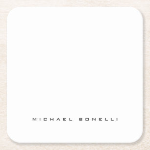 Moderner Name Beruflich Minimalistisch Schlicht Rechteckiger Pappuntersetzer