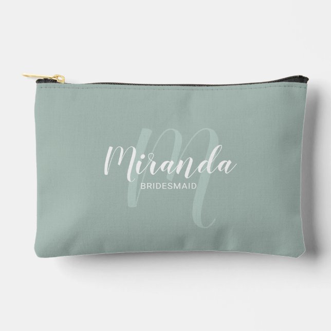 Moderner Name der Personalisierten Bridesmaid Mono Zubehörtasche (Vorderseite)