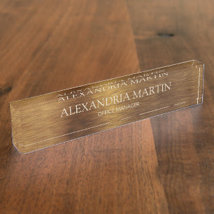 Moderner Name des Metallic Minimal Gold Job Namensplakette