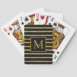Moderner Name für Schwarz und Gold Streifen Spielkarten