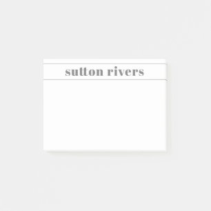 Moderner Name Grau Post-it Klebezettel