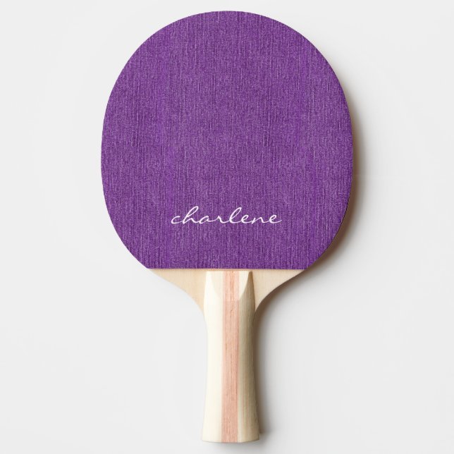 Moderner Name Lila Denim Print Tischtennis Schläger (Vorderseite)