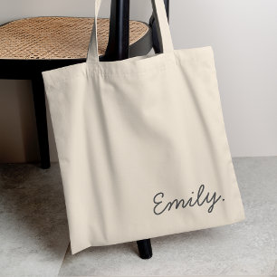 Moderner Name Minimalistischer Stylischer Trendi Tragetasche