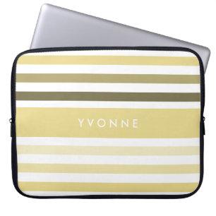 Moderner Name mit Ombre Streifen in Pastellgelb Laptopschutzhülle