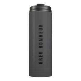 Moderner Name oder andere Textvorlage | Dunkelgrau Thermosbecher